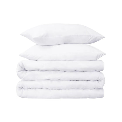 Superior Premium 650 Thread Count Egyptian Cotton Solid Duvet Cover Set - White
