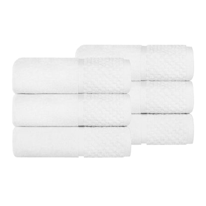 Lodie Cotton Jacquard Solid and Two-Toned Hand Towel - White