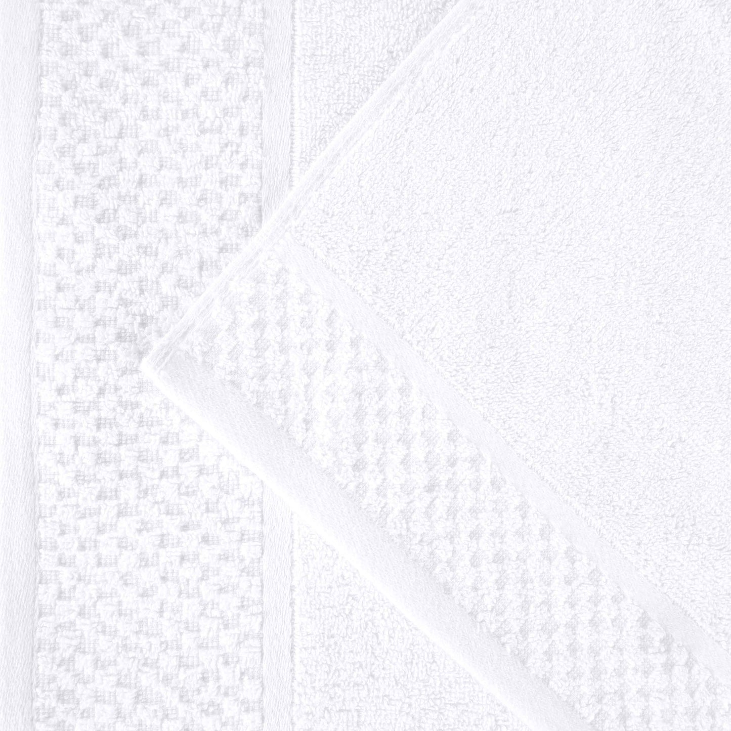 Lodie Cotton Jacquard Solid and Two-Toned Hand Towel - White