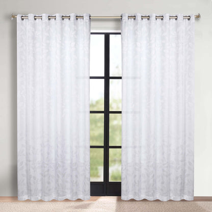 Leaves Room Darkening Grommet Blackout Curtain Panels, Set of 2