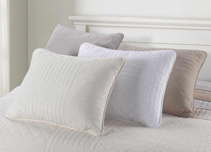 Williams Modern Farmhouse Cotton Geometric Reversible Quilt and Sham Set - Ivory