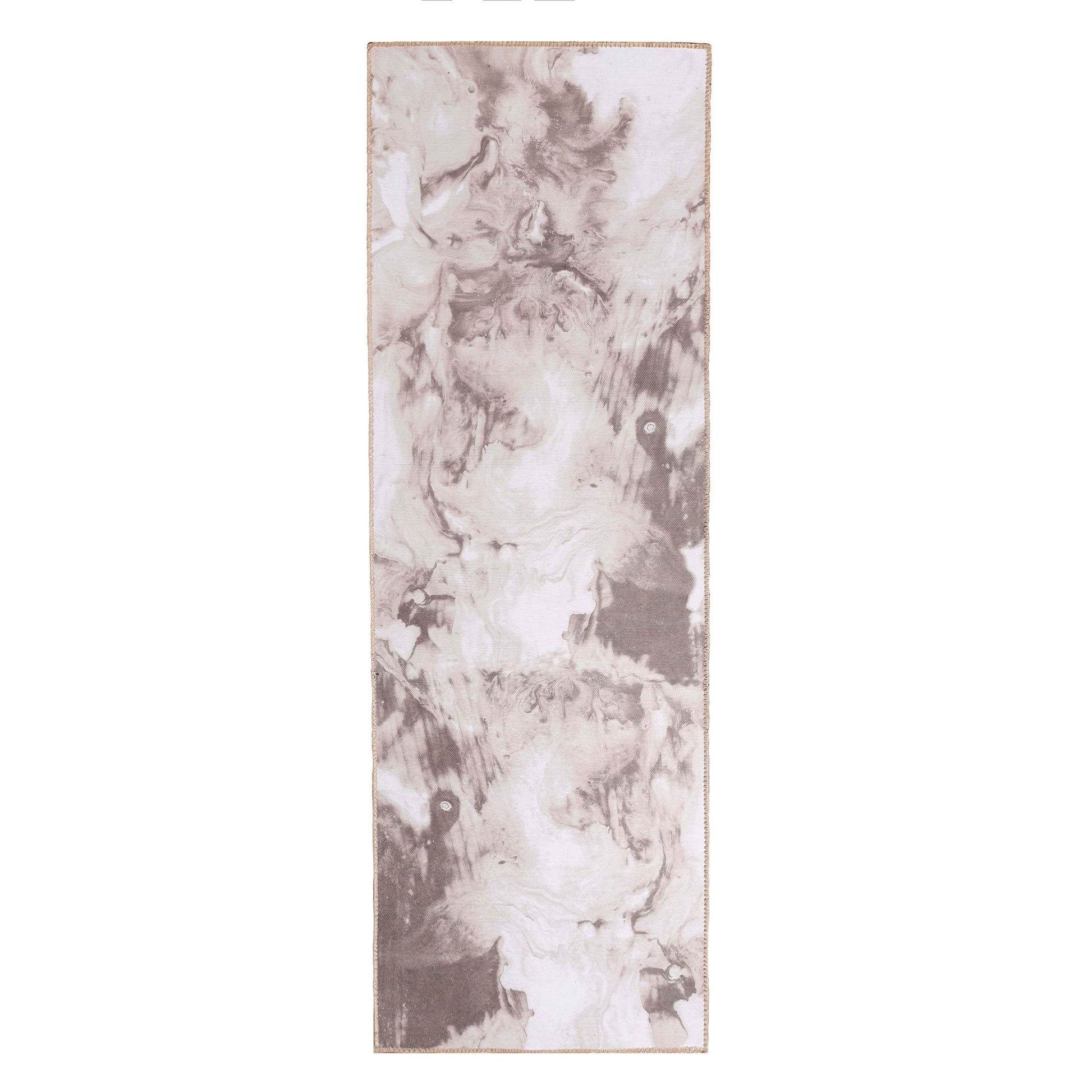 Yuma Abstract Marble Washable Indoor Area Rug or Runner Rug - Beige