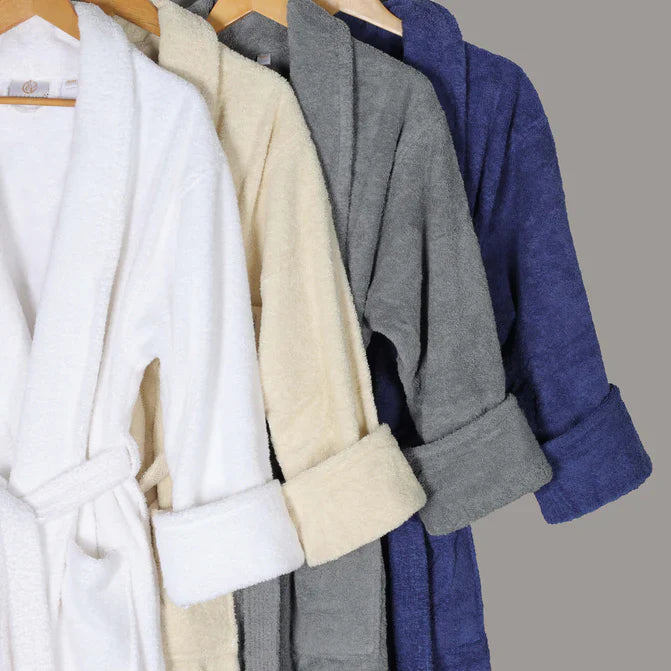 Classic Men's Bath Robe Turkish Cotton Bathrobe with Adjustable Belt