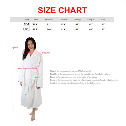 Classic Women's Bath Robe Turkish Cotton Bathrobe with Adjustable Belt