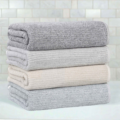 Destin Cotton Blend Medium Weight Textured Ribbed 12 Piece Towel Set