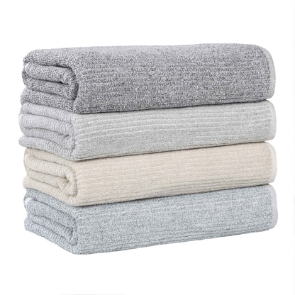 Destin Cotton Blend Medium Weight Textured Ribbed 3 Piece Towel Set