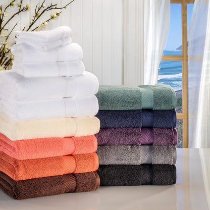 Zero Twist Cotton Solid Ultra-Soft Absorbent Hand Towel Set of 6