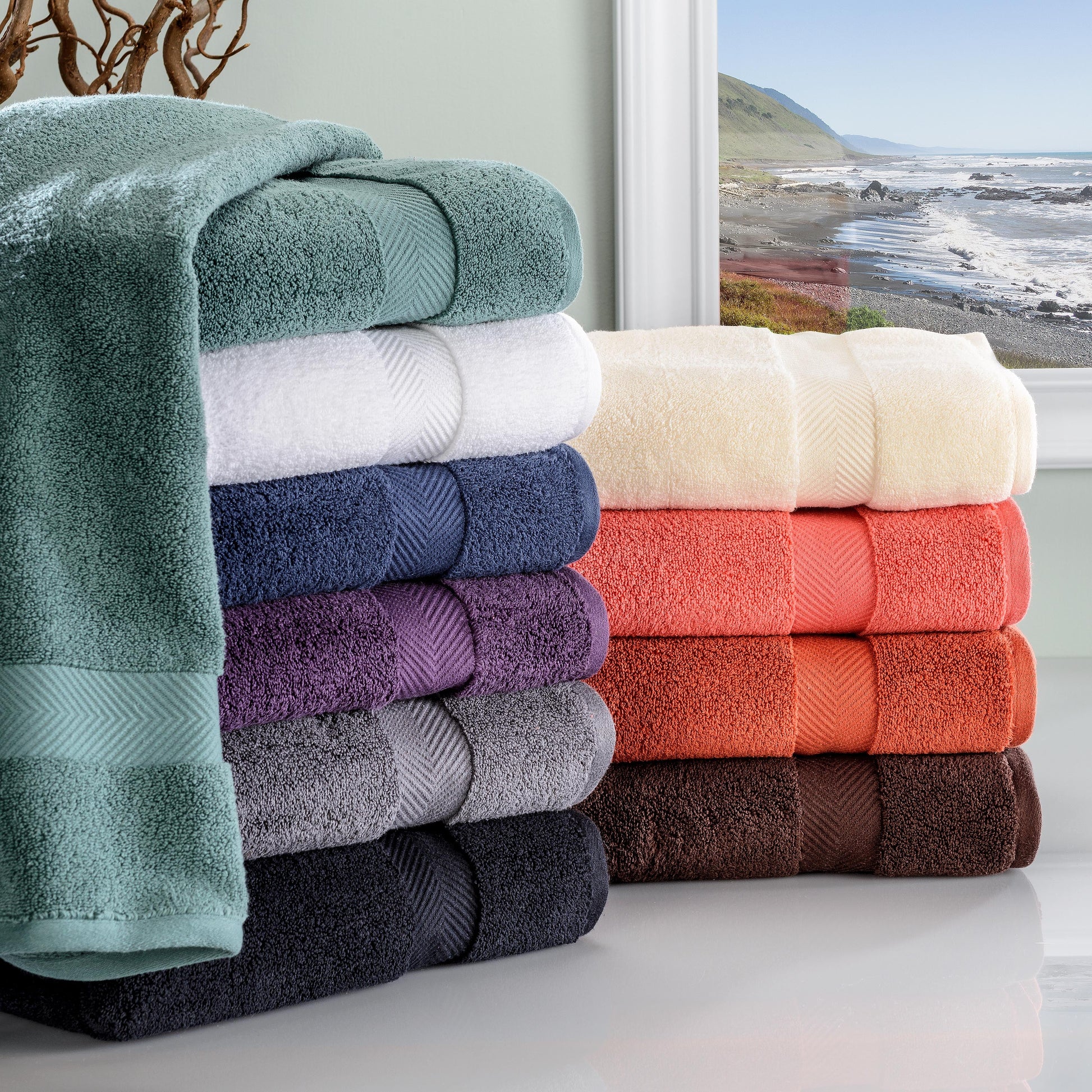 Zero Twist Cotton Solid Ultra-Soft Absorbent Hand Towel Set of 6