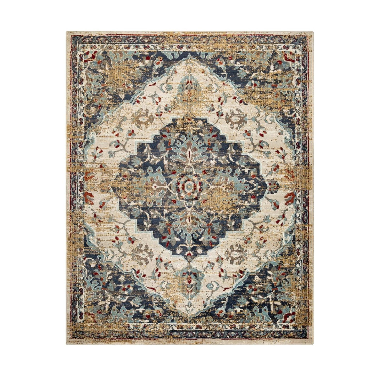 Abena Traditional Medallion Indoor Area Rug or Runner Rug