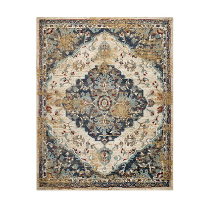 Abena Traditional Medallion Indoor Area Rug or Runner Rug