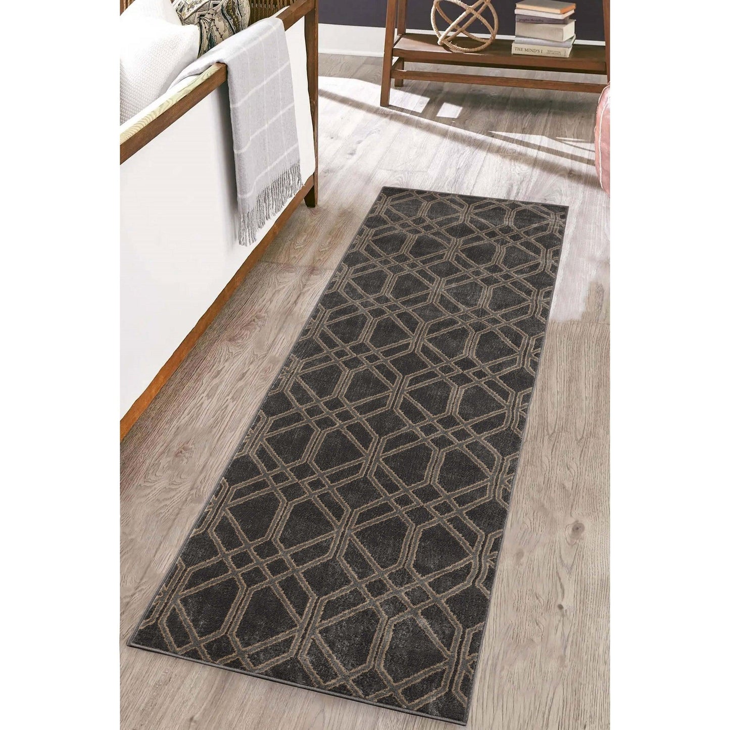 Abner Modern Geometric Diamond Indoor Area Rug or Runner Rug