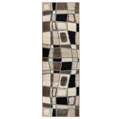 Abstract Cobblestone Modern Geometric Area Rug or Runner Rug