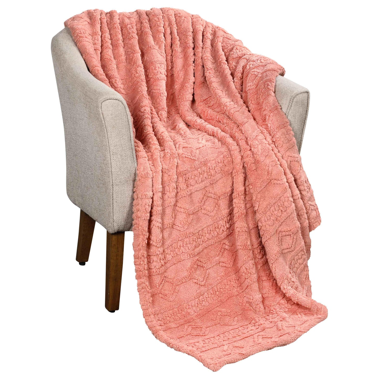 Arctic Boho Knit Jacquard Fleece Plush Medium Weight Fluffy Blanket