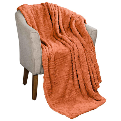 Arctic Boho Knit Jacquard Fleece Plush Medium Weight Fluffy Blanket