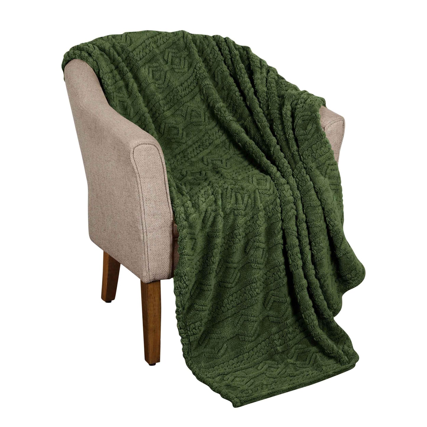 Arctic Boho Knit Jacquard Fleece Plush Medium Weight Fluffy Blanket