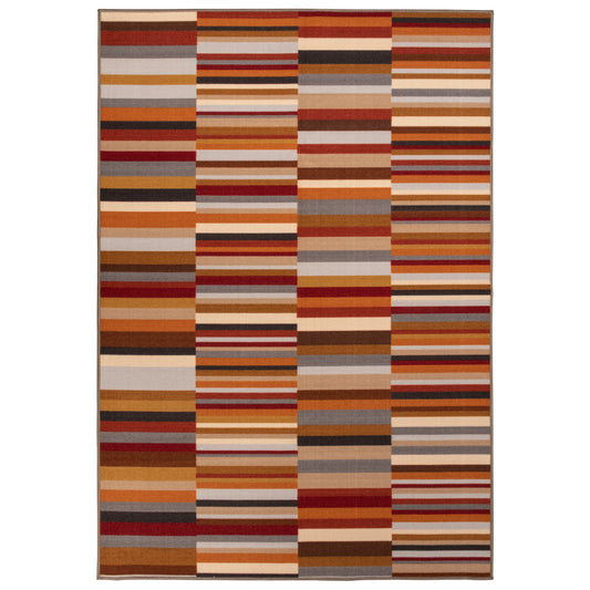 Arden Modern Striped Block Non-Slip Indoor Outdoor Area Rug
