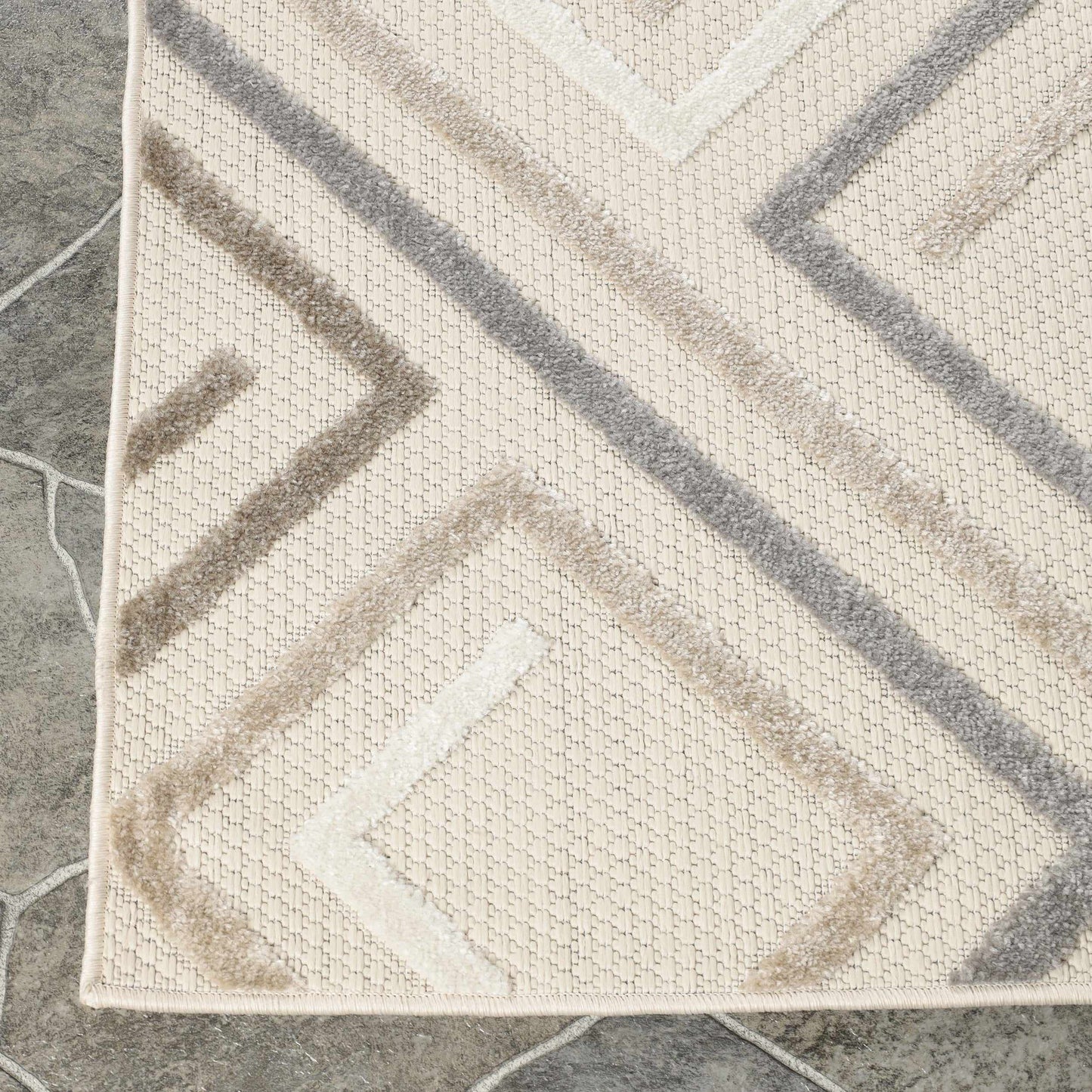 Superior Area Rug Indoor Outdoor Geometric Modern Rug - Slate