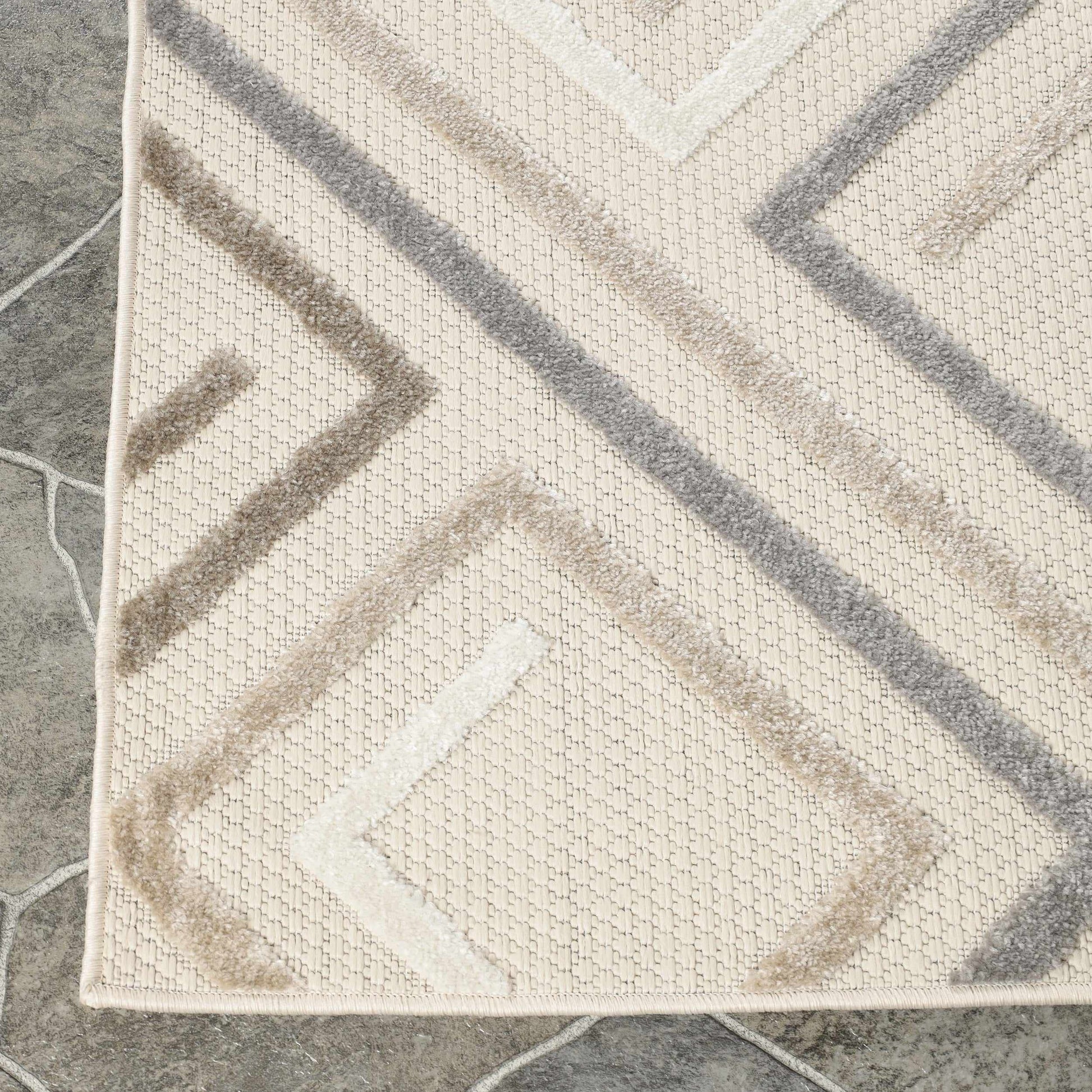 Superior Area Rug Indoor Outdoor Geometric Modern Rug - Slate