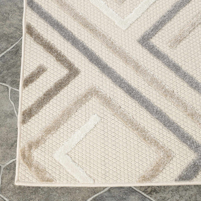 Superior Area Rug Indoor Outdoor Geometric Modern Rug - Slate