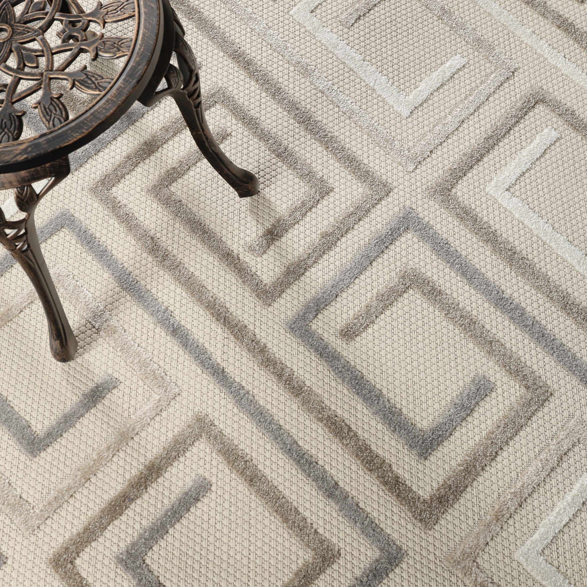 Superior Area Rug Indoor Outdoor Geometric Modern Rug - Slate