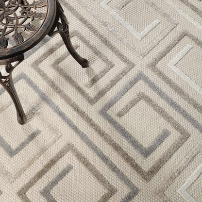 Superior Area Rug Indoor Outdoor Geometric Modern Rug - Slate