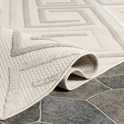 Superior Area Rug Indoor Outdoor Geometric Modern Rug - Slate