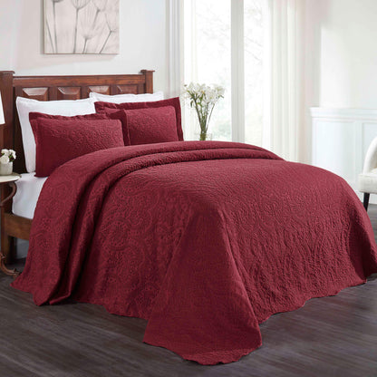 Aspen Cotton Blend Jacquard Floral Scalloped Edge Bedspread Set
