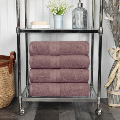 Cotton Heavyweight Luxury 4 Piece Bath Towel Set