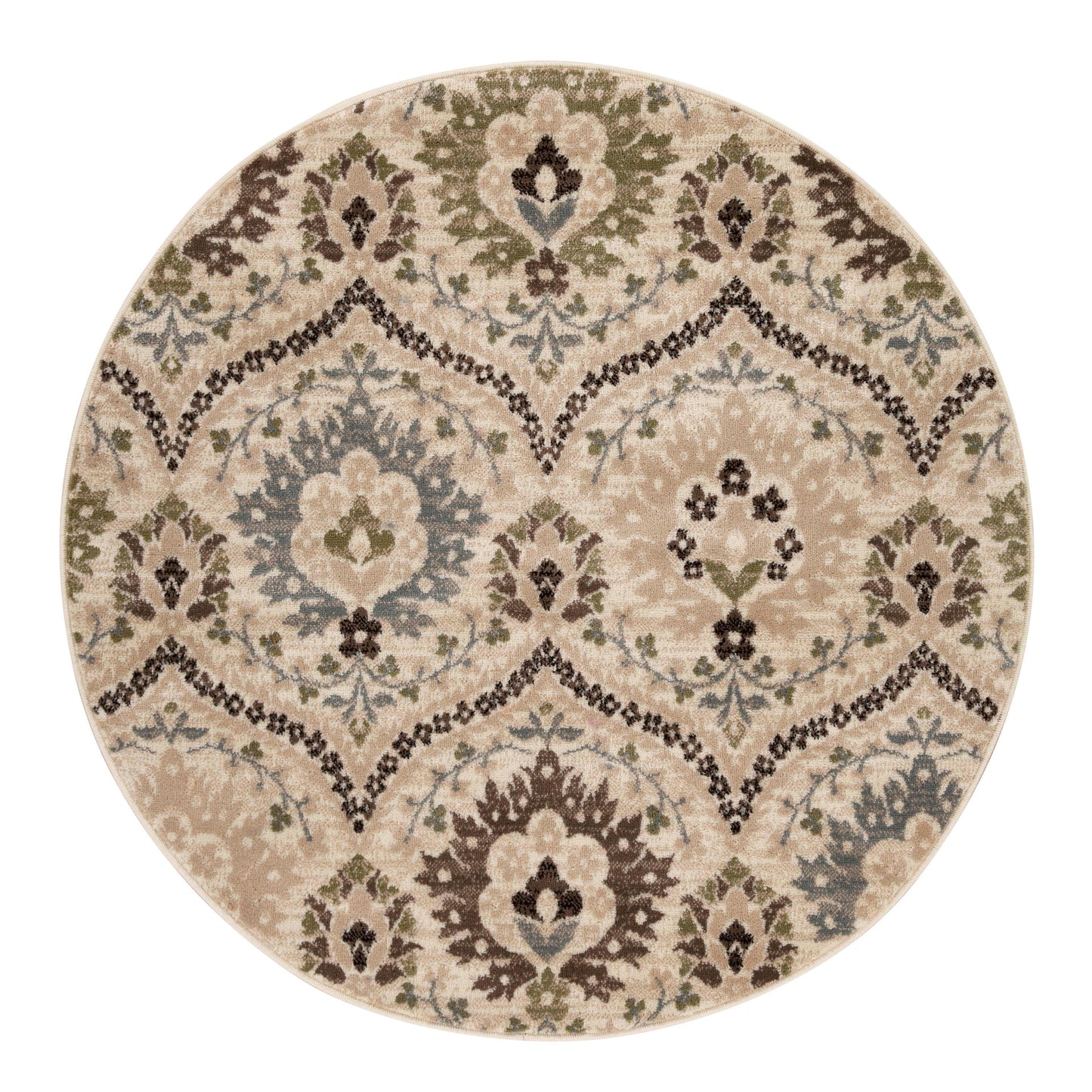 Augusta Vintage Floral Damask Indoor Area Rug or Runner