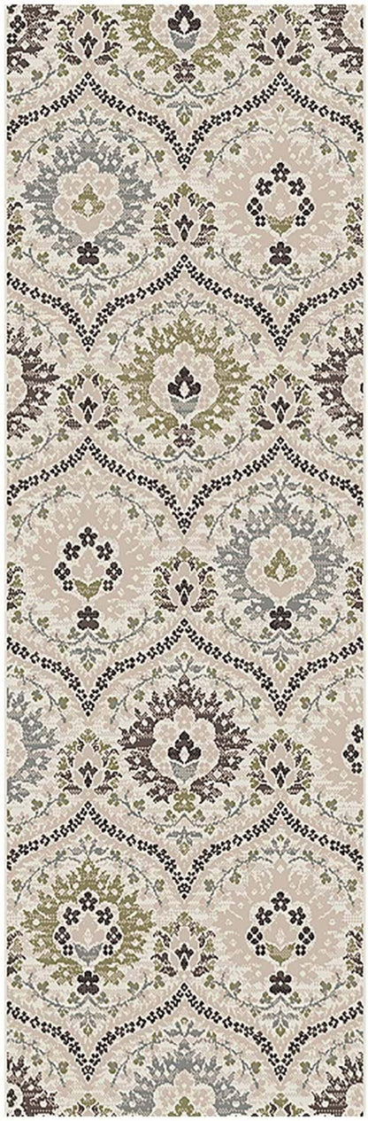 Augusta Vintage Floral Damask Indoor Area Rug or Runner