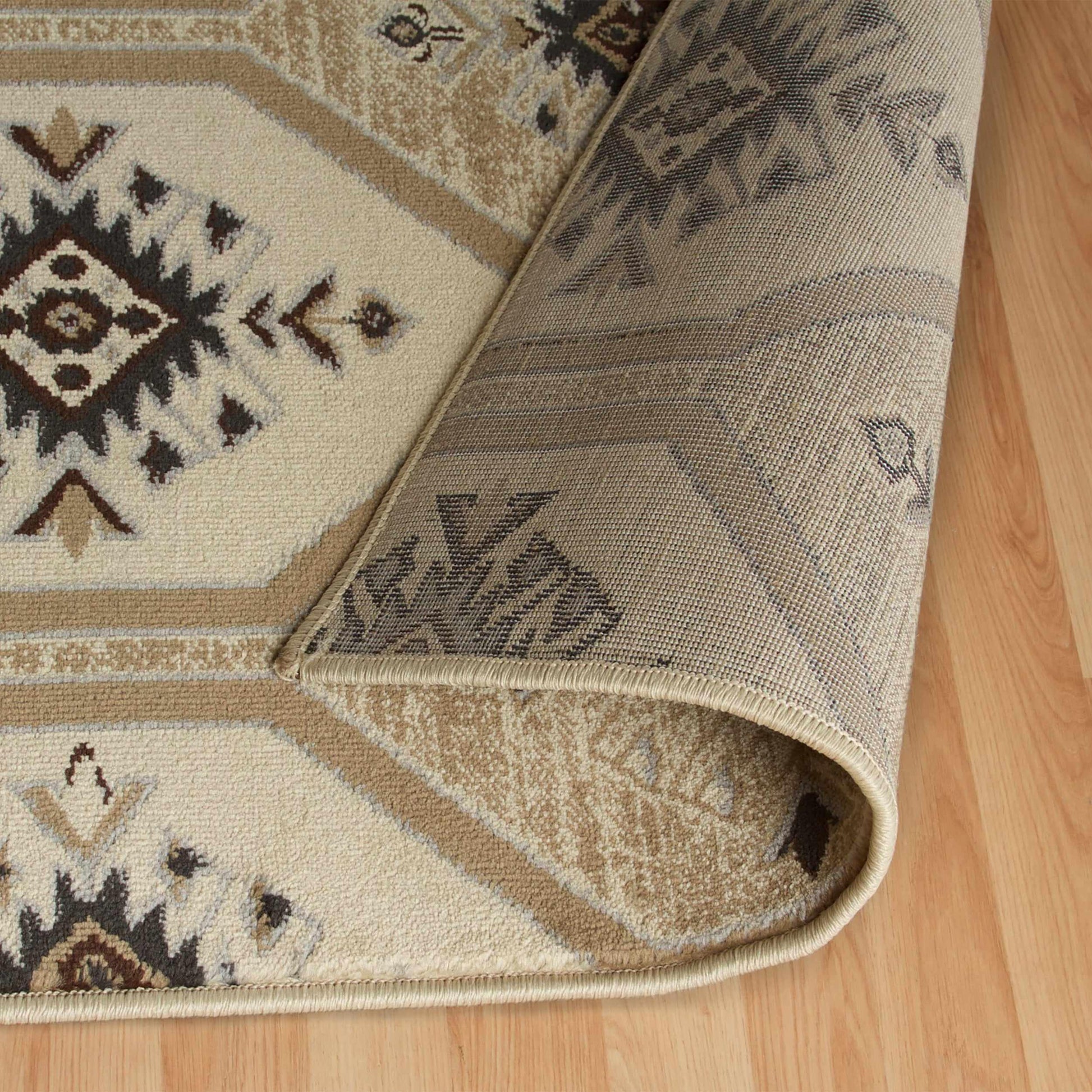Superior Aurora Hexagon Medallion Geometric Area Rug or Runner - Black