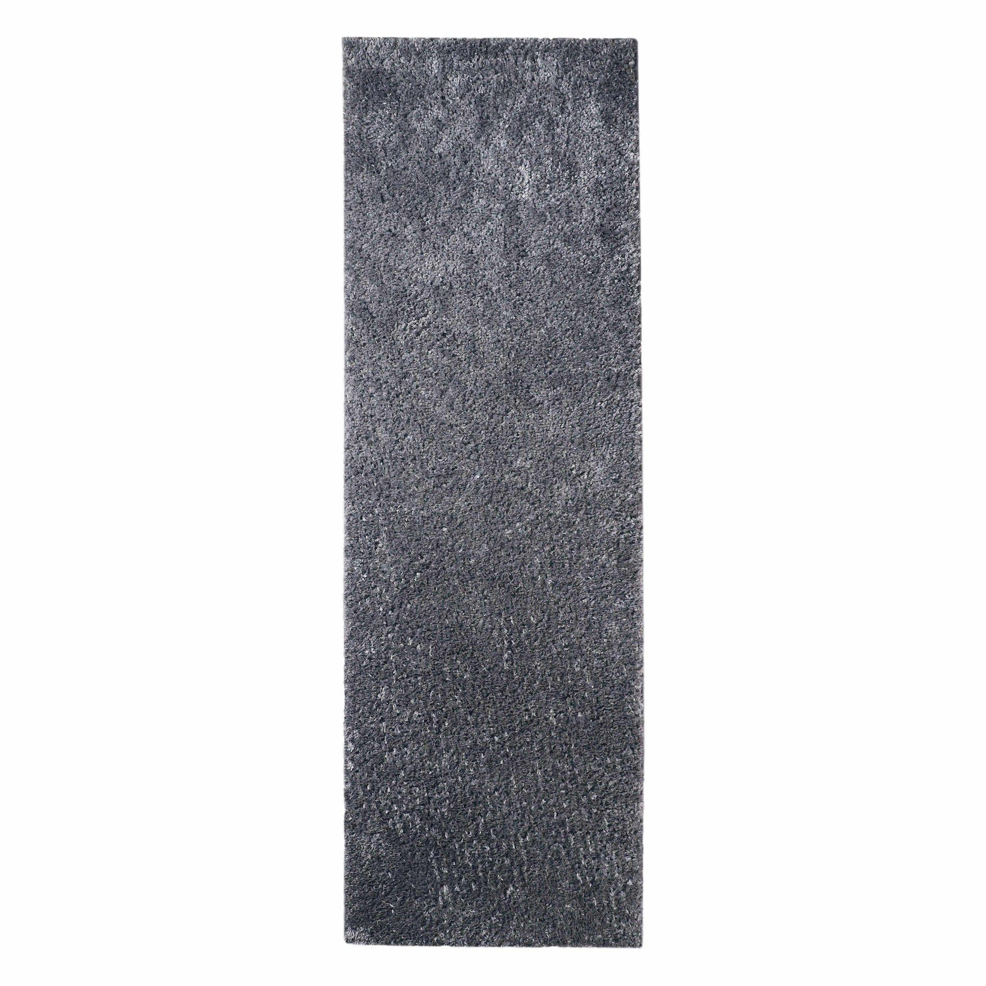  Superior Solid Indoor Plush Shag Area Rug Or Runner Or Round Rug - Grey