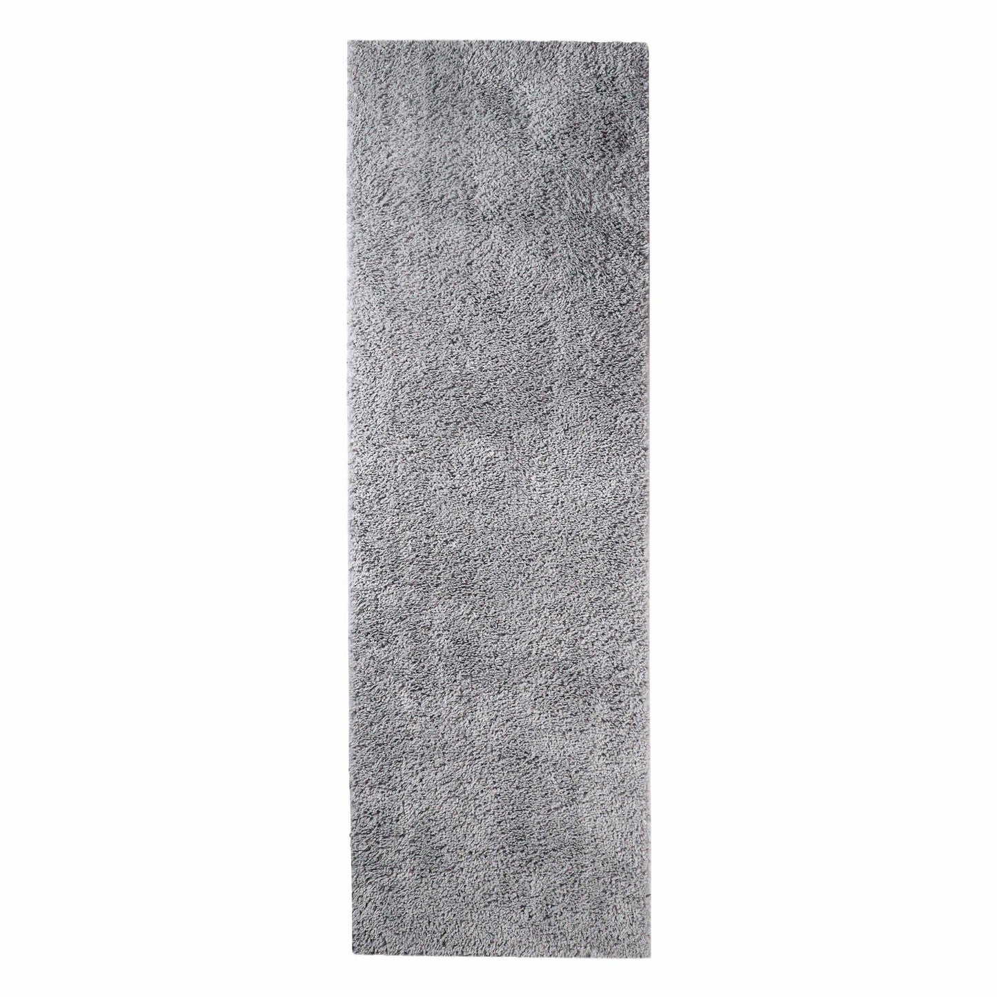  Superior Solid Indoor Plush Shag Area Rug Or Runner Or Round Rug - Silver