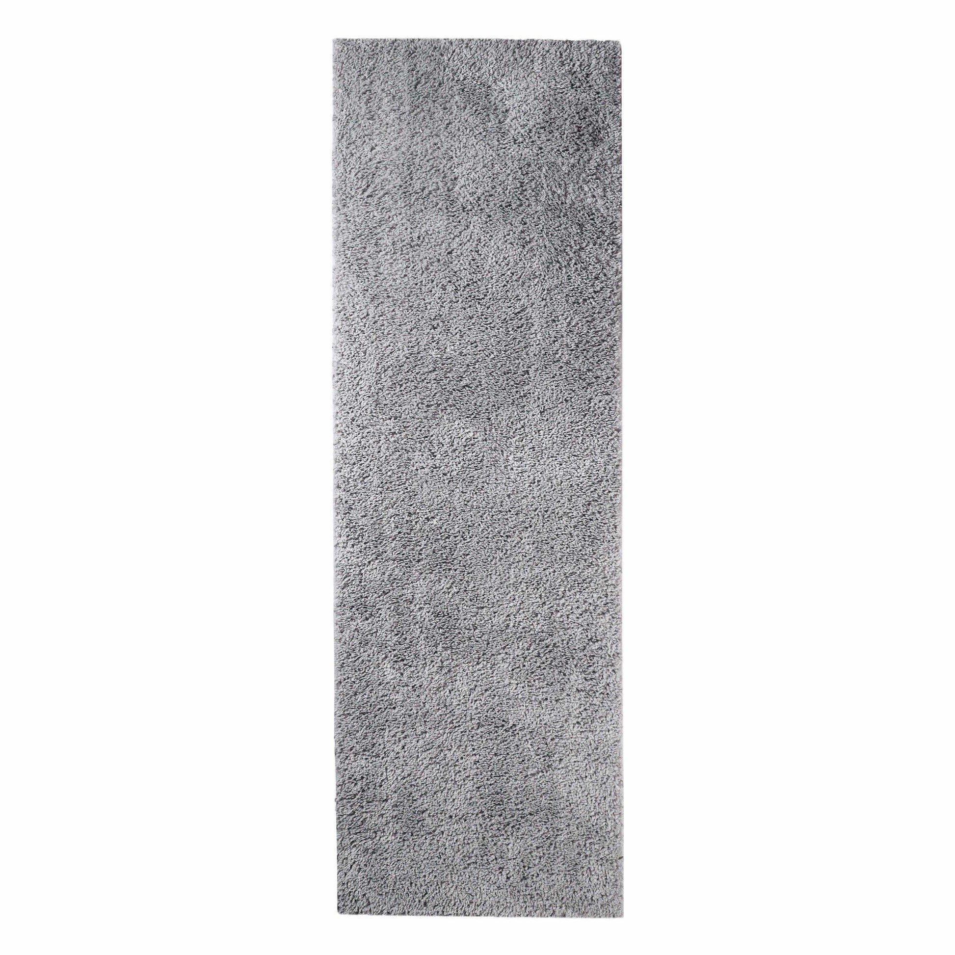  Superior Solid Indoor Plush Shag Area Rug Or Runner Or Round Rug - Silver