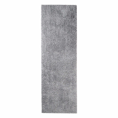  Superior Solid Indoor Plush Shag Area Rug Or Runner Or Round Rug - Silver