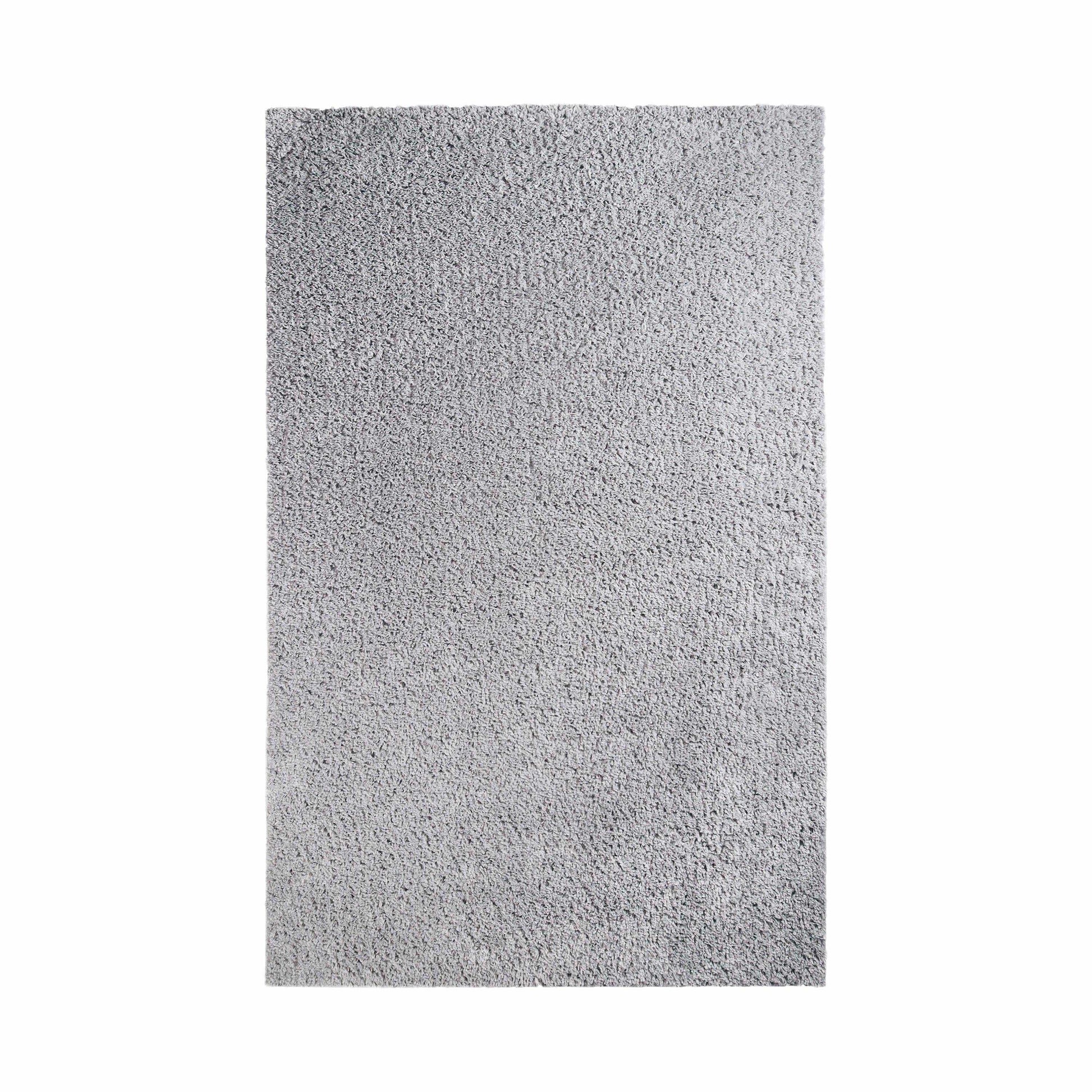  Superior Solid Indoor Plush Shag Area Rug Or Runner Or Round Rug - Silver