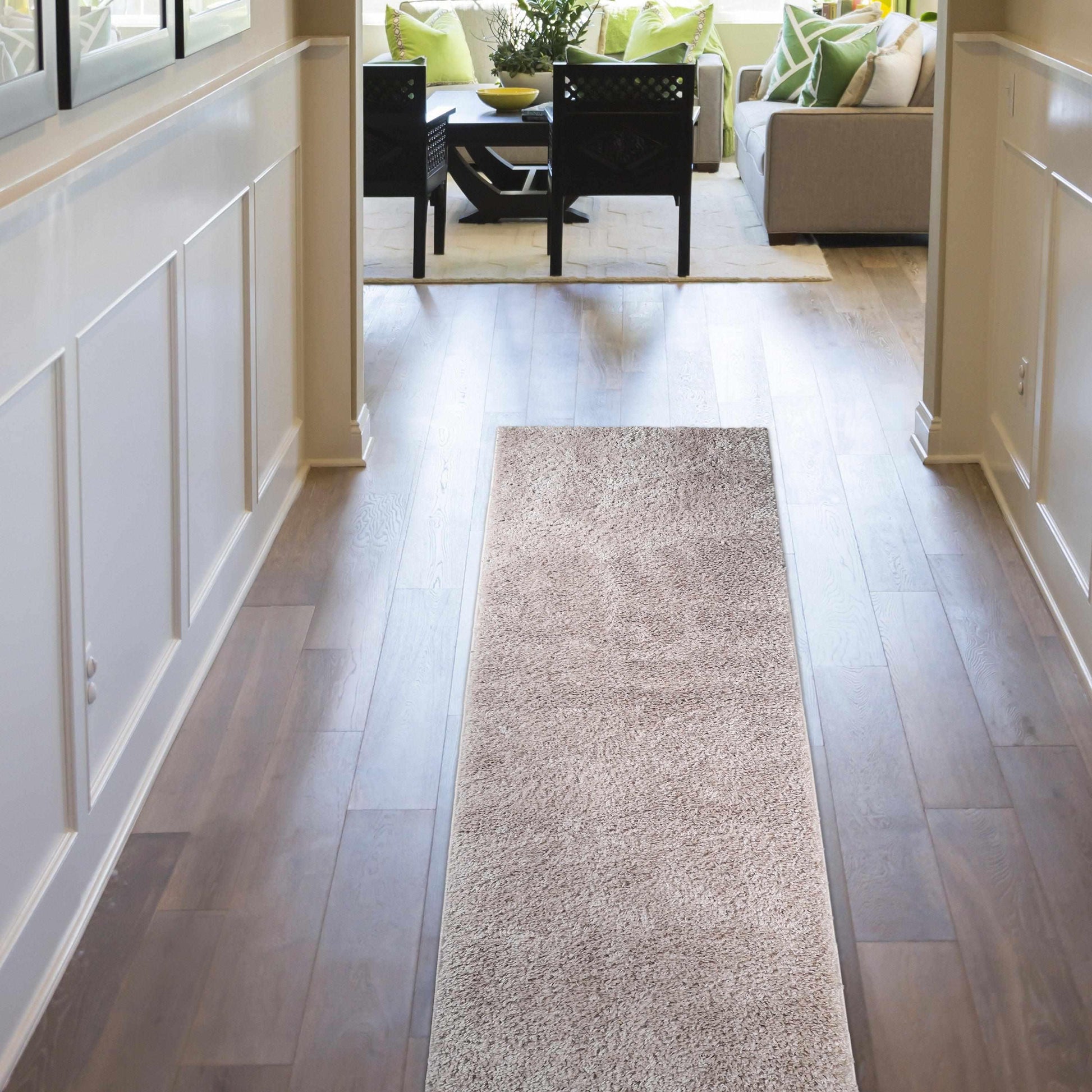 Superior Solid Indoor Plush Shag Area Rug Or Runner Or Round Rug - Taupe