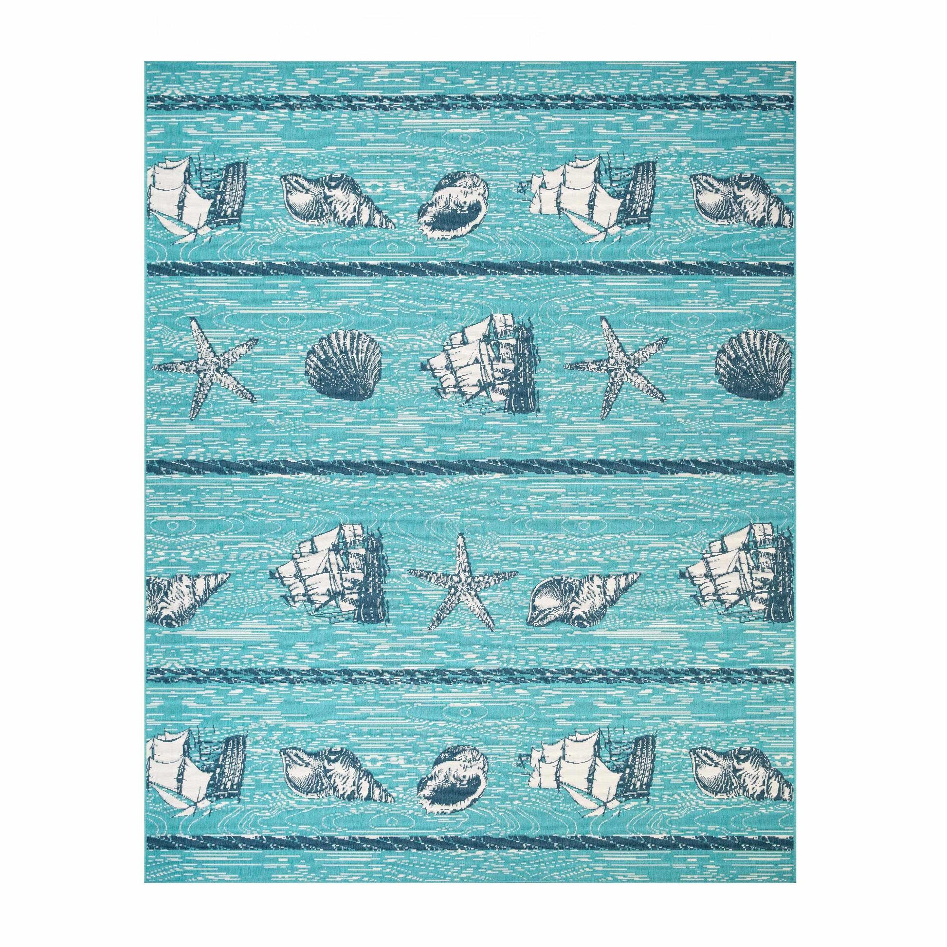 Superior Nautical Seaside Coastal Indoor Outdoor Area Rug 