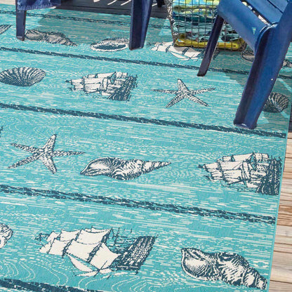 Superior Nautical Seaside Coastal Indoor Outdoor Area Rug 