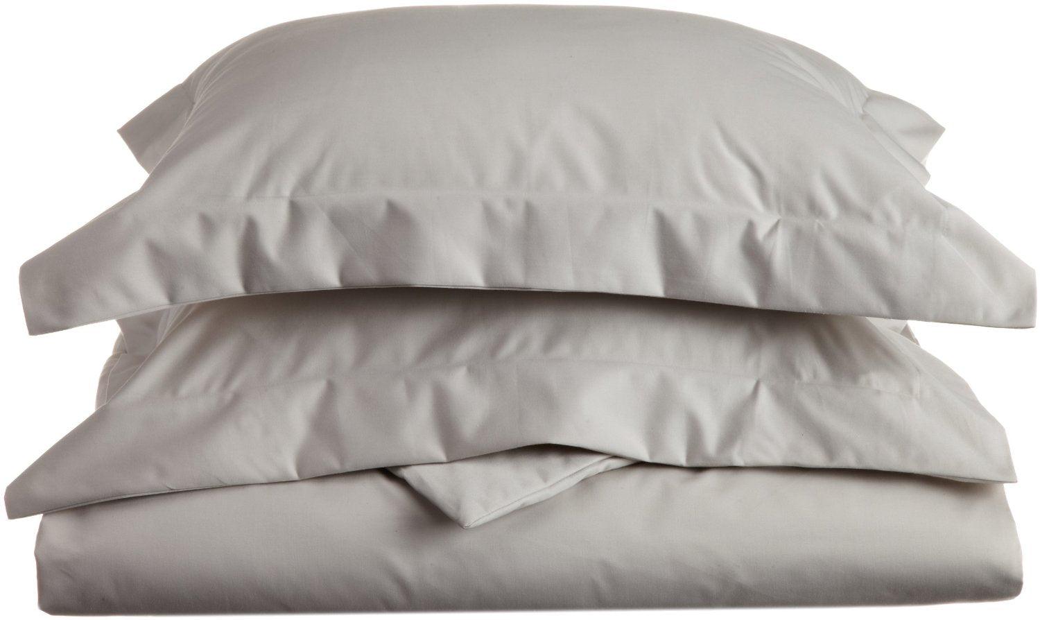 Superior Cotton Blend Solid 3 Piece Heavyweight Duvet Cover Set - Stone