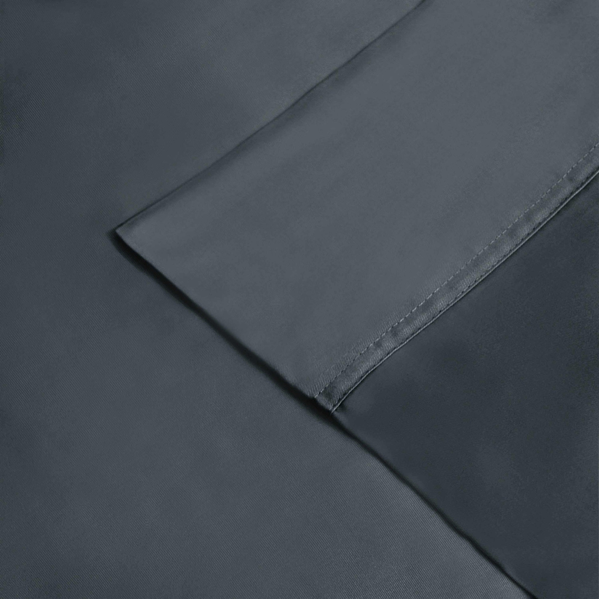 Superior 100% Rayon From Bamboo 300 Thread Count Solid 2 Piece Pillowcase Set - Charcoal
