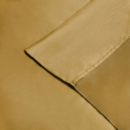 Superior 100% Rayon From Bamboo 300 Thread Count Solid 2 Piece Pillowcase Set - Gold