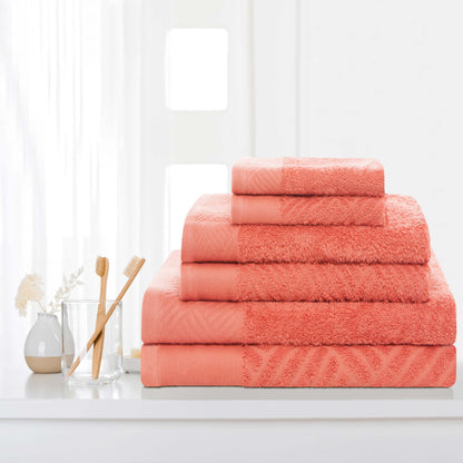Egyptian Cotton Medium Weight Basket Weave 6 Piece Towel Set