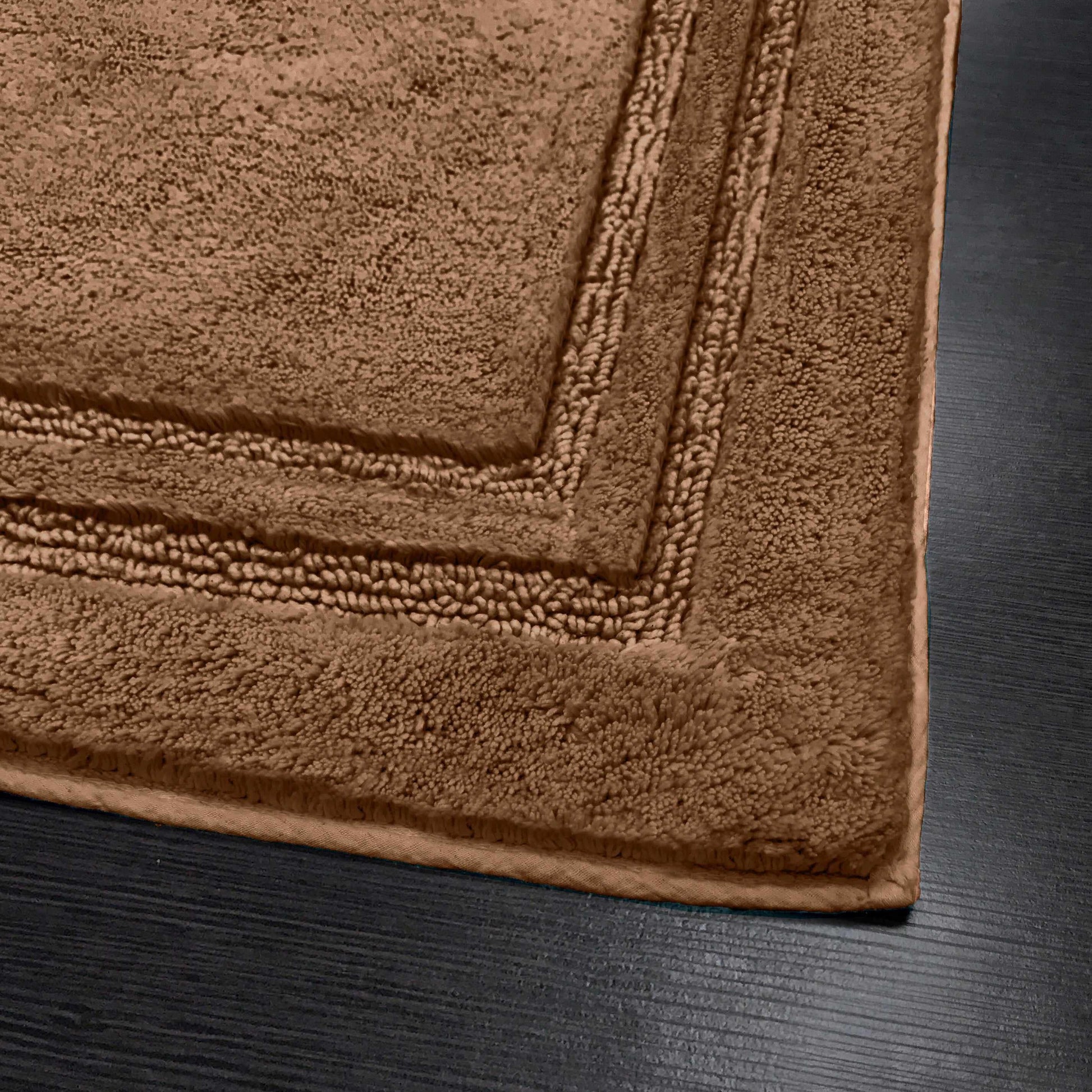 Non-Slip Absorbent Assorted Solid 2-Piece Bath Rug Set - Chocolate