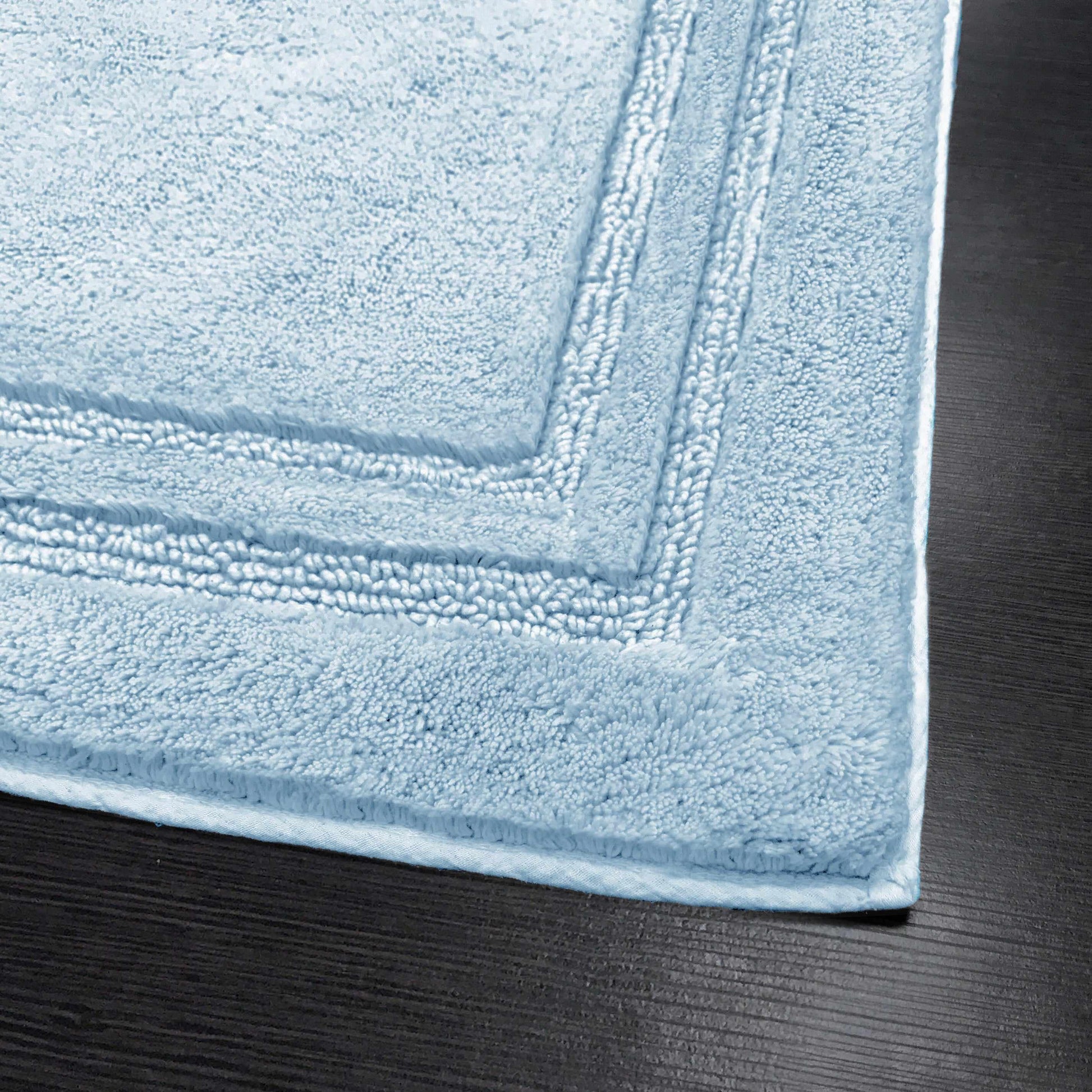 Non-Slip Absorbent Assorted Solid 2-Piece Bath Rug Set - Light Blue