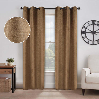 Blackout Senna Solid Textured Grommet Curtain Panels Set of 2