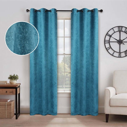 Blackout Senna Solid Textured Grommet Curtain Panels Set of 2