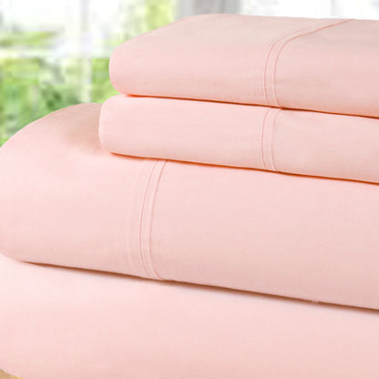 Superior 100% Cotton Percale 300 Thread Count Sheet Set - Blush