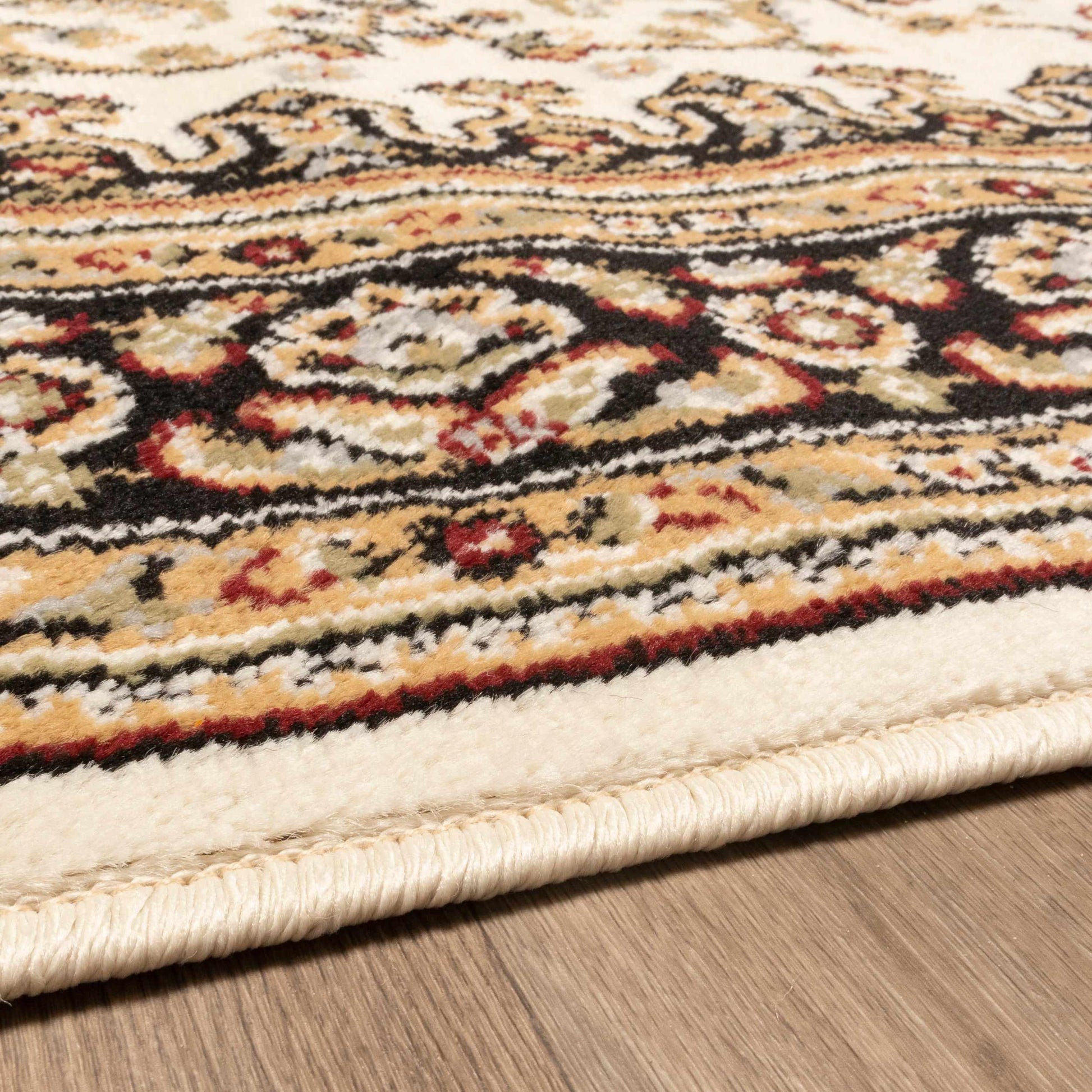  Superior Edinberg Oriental Floral Medallion Area Rug - Ivory/Red