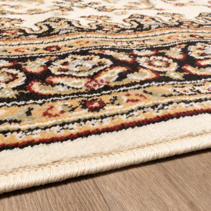  Superior Edinberg Oriental Floral Medallion Area Rug - Ivory/Red